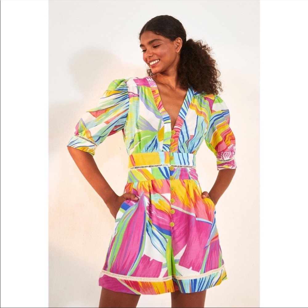 NEW FARM RIO RAINBOW LEAVES ROMPER - X LARGE